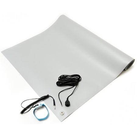 ESD Anti-Static Table Mat Kit, 20 In. x 36 In., Gray